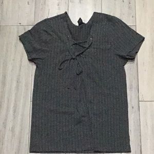 Gray lattice blouse